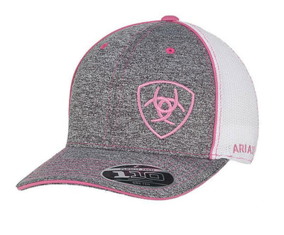 MF Western Ariat Womens Hat Baseball Cap Mesh Snap Back Logo Grey Style 1504930- Premium Ladies Hats from MF Western Shop now at HAYLOFT WESTERN WEARfor Cowboy Boots, Cowboy Hats and Western Apparel