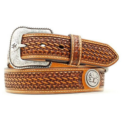 MF Western Ariat Mens Leather Basket Stamp Conchos Style A1015408- Premium MENS ACCESSORIES from MF Western Shop now at HAYLOFT WESTERN WEARfor Cowboy Boots, Cowboy Hats and Western Apparel