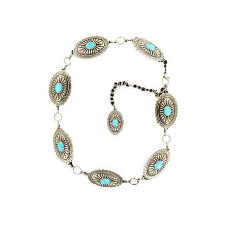 MF Western Ariat Ladies Turquoise Chain Belt Style A1515836 display picture 1
