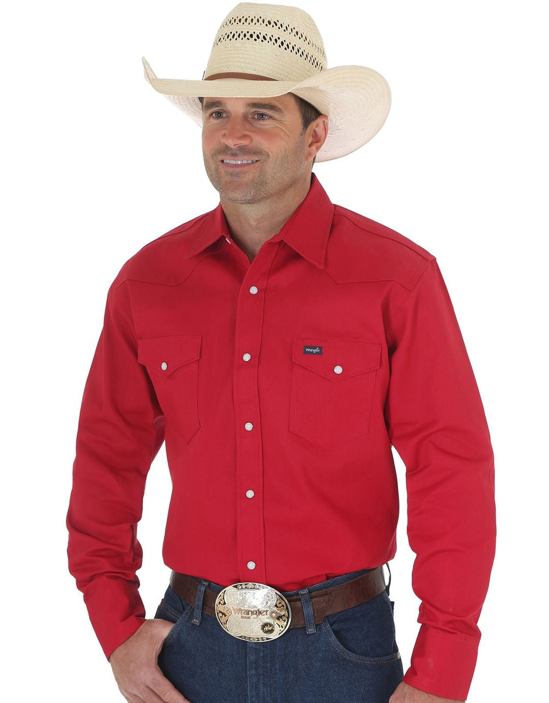 Chemise Western Wrangler rouge vintage années 80 - M - Rokit Chemise Western Wrangler rouge vintage années 80 - M - Rokit