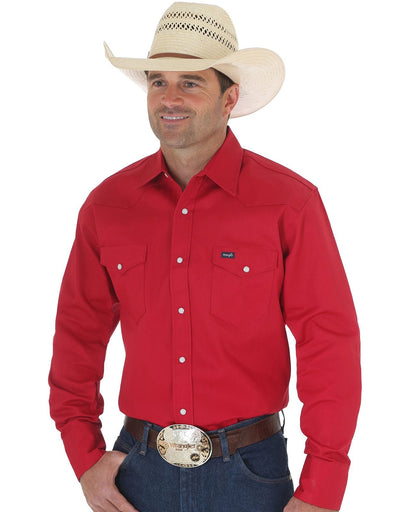 Wrangler Men's Red Work Shirt Style MS70619- Premium Mens Shirts from Wrangler Shop now at HAYLOFT WESTERN WEARfor Cowboy Boots, Cowboy Hats and Western Apparel
