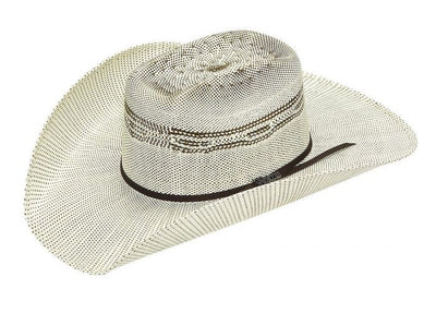 MF Western Twister Added Money Brick Two Tone Vented Bangora  Natural Straw Hat Style T71621 Mens Hats from MF Western