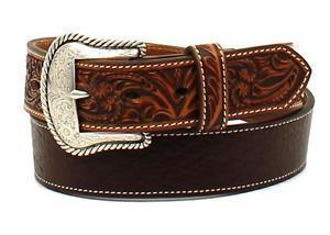 MF Western Ariat Mens Floral Embossed Leather Belt Style A1026602- Premium MENS ACCESSORIES from MF Western Shop now at HAYLOFT WESTERN WEARfor Cowboy Boots, Cowboy Hats and Western Apparel