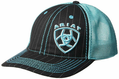 MF Western Ariat Western Mens Hat Baseball Cap Mesh Snap Back Shield Logo Turq Style 1507701 Mens Hats from MF Western