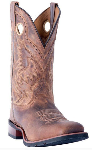 NEW Laredo Kane Cowboy Boots Tan Distressed Leather Square Toe Western Rugged Laredo Mens Distressed Tan Kane Western Boots Style 7812 main image 4
