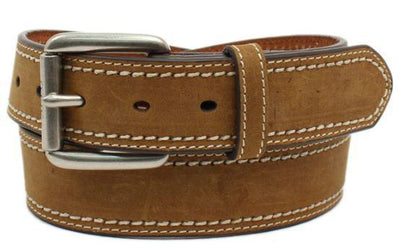 MF Western Ariat Mens Double Stitched Brown Belt Style A1029044- Premium MENS ACCESSORIES from MF Western Shop now at HAYLOFT WESTERN WEARfor Cowboy Boots, Cowboy Hats and Western Apparel