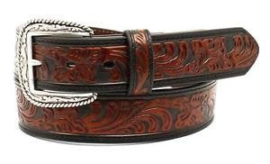 MF Western Ariat Mens Emboss Black Tan Belt Style A1029267 MENS ACCESSORIES from MF Western