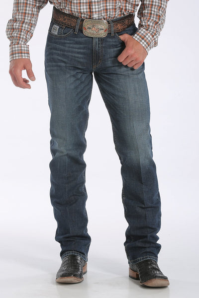 Cinch Mens Silver Label Performance Denim Dark Stonewash Jeans Style MB98034006 Mens Jeans from Cinch