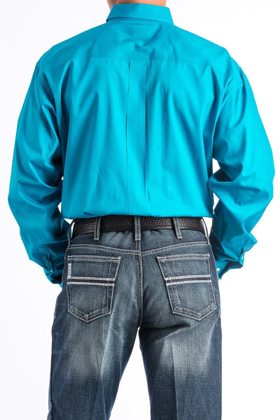 Cinch Mens Solid Turquoise Button Down Western Shirt Style MTW1103800 Mens Shirts from Cinch