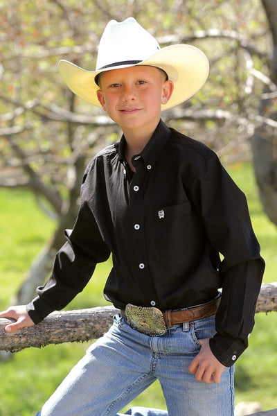 Cinch Boys Long Sleeve Solid Twill Button Down Style MTW7060027- Premium Boys Shirts from Cinch Shop now at HAYLOFT WESTERN WEARfor Cowboy Boots, Cowboy Hats and Western Apparel