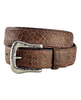 MF Western Ariat Mens Basic Performed Edge Western Leather Belt Style A10011717 MENS ACCESSORIES from MF Western