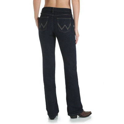 Wrangler Women's Q-Baby Riding Mid Rise Stretch Dark Dynasty Jeans Style WRQ20DD- Premium Ladies Jeans from Wrangler Shop now at HAYLOFT WESTERN WEARfor Cowboy Boots, Cowboy Hats and Western Apparel