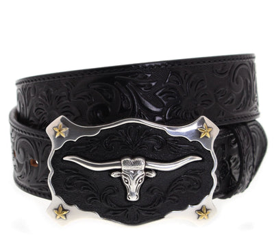 Leegin Justin Mens Floral Tooled Leather Belt Style C11193- Premium MENS ACCESSORIES from Leegin/Brighton Shop now at HAYLOFT WESTERN WEARfor Cowboy Boots, Cowboy Hats and Western Apparel
