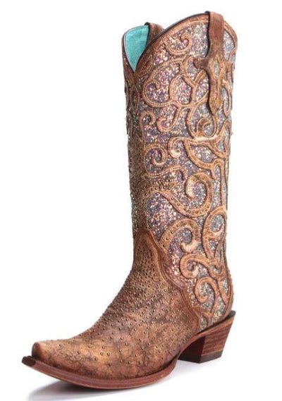 Corral Womens Studded Purple Glitter Western Boots Style C3467 Ladies Boots from Corral Boots