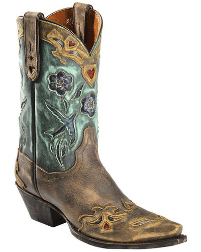 Dan Post Womens Vintage Blue Bird Snip Toe Western Boots Style DP3544- Premium Ladies Boots from Dan Post Shop now at HAYLOFT WESTERN WEARfor Cowboy Boots, Cowboy Hats and Western Apparel