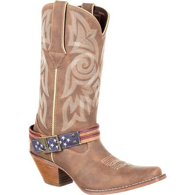 DURANGO CRUSH WOMEN'S FLAG ACCESSORY WESTERN BOOT STYLE DRD0208- Premium Ladies Boots from Durango Shop now at HAYLOFT WESTERN WEARfor Cowboy Boots, Cowboy Hats and Western Apparel