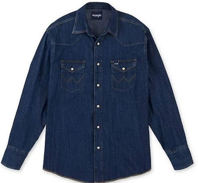 WRANGLER MENS SHIRT COWBOY CUT WESTERN SNAP DENIM STYLE MS1041D- Premium Mens Shirts from Wrangler Shop now at HAYLOFT WESTERN WEARfor Cowboy Boots, Cowboy Hats and Western Apparel
