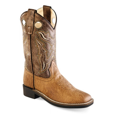 Jama Boys Old West Brown Crackle Style VB9113- Premium Boys Boots from Old West/Jama Boots Shop now at HAYLOFT WESTERN WEARfor Cowboy Boots, Cowboy Hats and Western Apparel